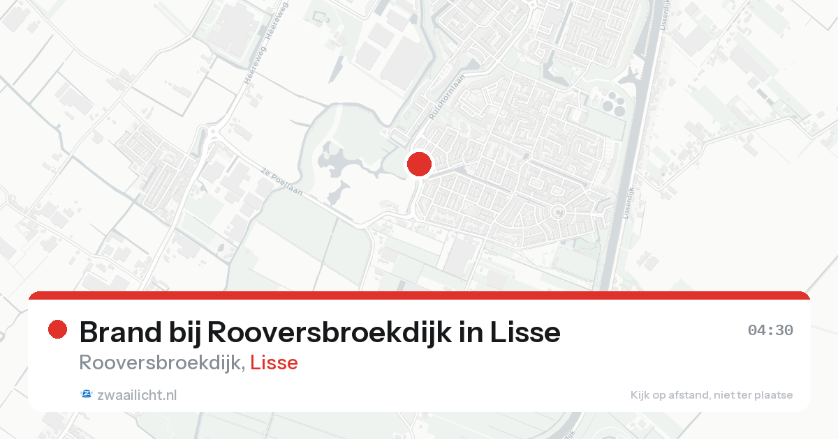 Brand bij Rooversbroekdijk in Lisse — 21 mei 2026