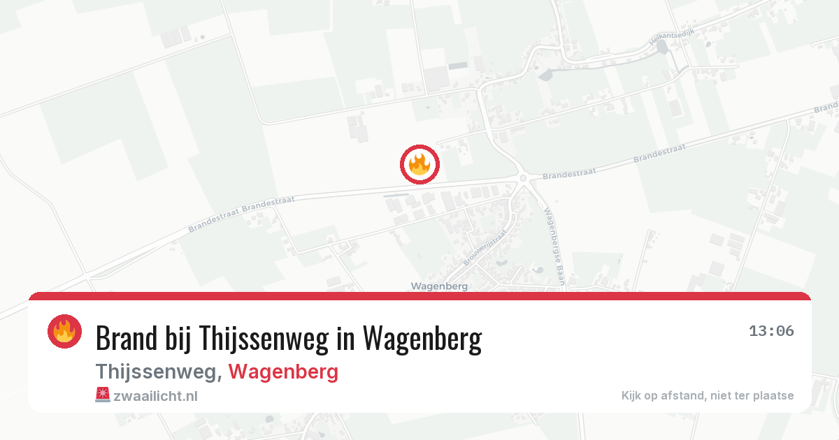 Brand bij Thijssenweg in Wagenberg — 24 feb 2026