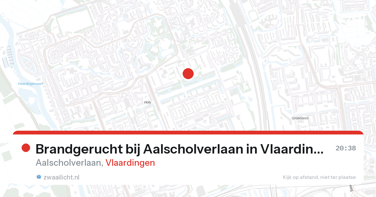 Brandgerucht bij Aalscholverlaan in Vlaardingen — 27 aug 2026