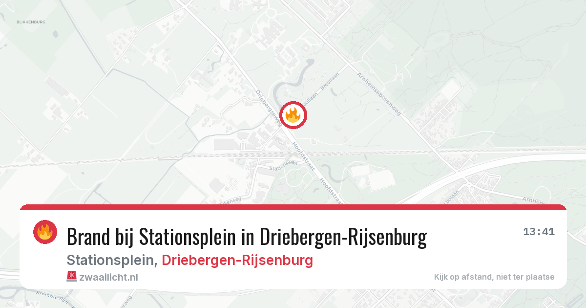Brand bij Stationsplein in Driebergen-Rijsenburg — 26 mrt 2026