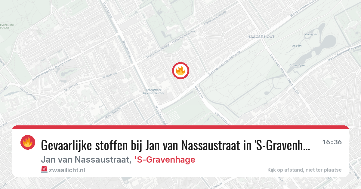 Gevaarlijke stoffen bij Jan van Nassaustraat in 'S-Gravenhage — 11 mei 2026