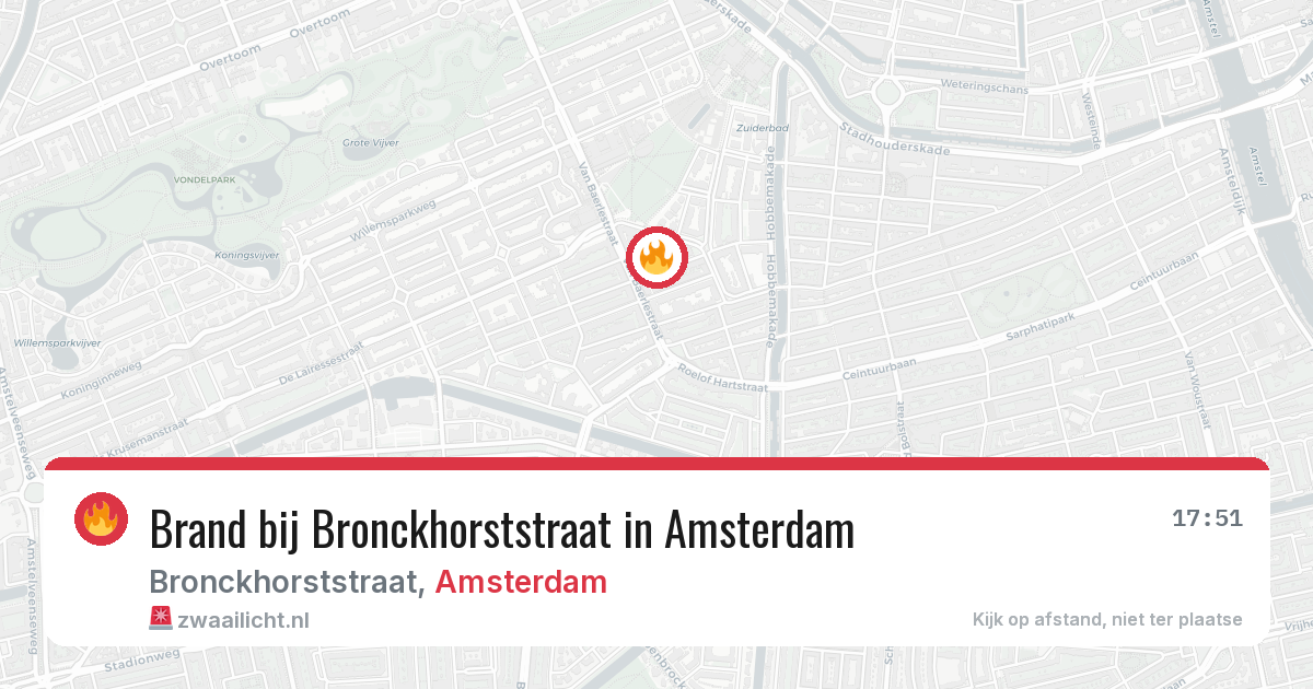Brand bij Bronckhorststraat in Amsterdam — 29 jul 2026