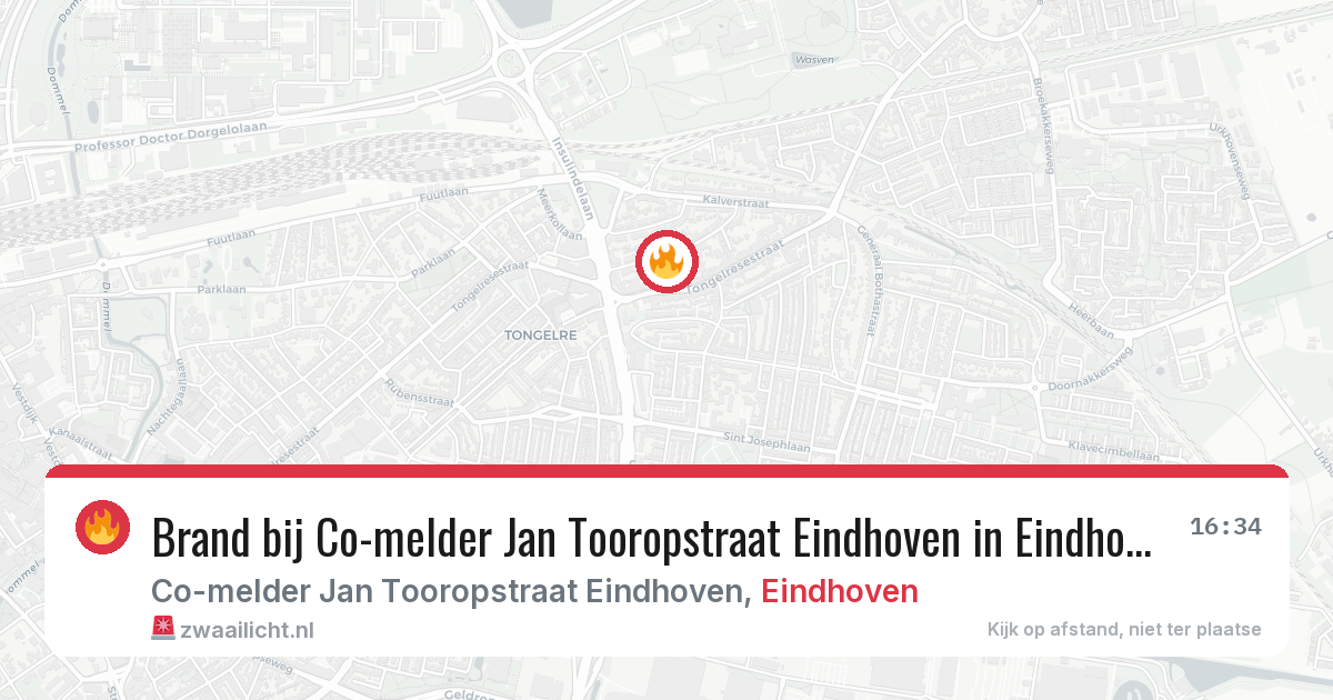 Brand bij Co-melder Jan Tooropstraat Eindhoven in Eindhoven — 6 jul 2026
