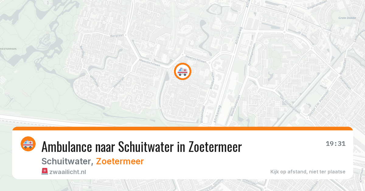 Ambulance naar Schuitwater in Zoetermeer — 16 jul 2026