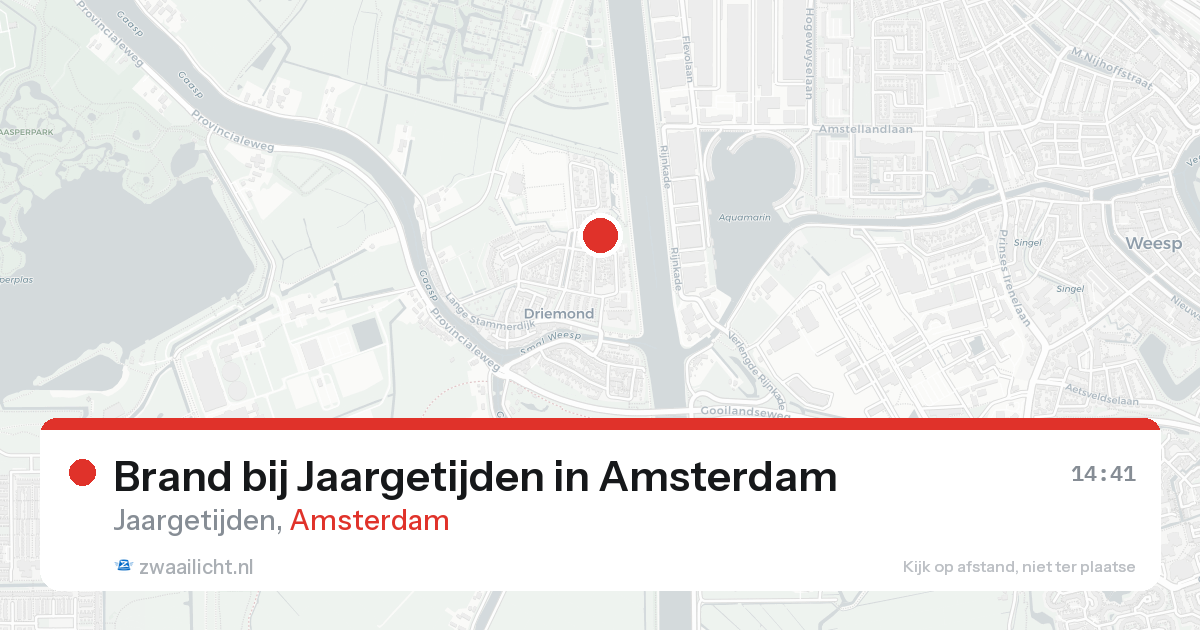 Brand bij Jaargetijden in Amsterdam — 23 aug 2026