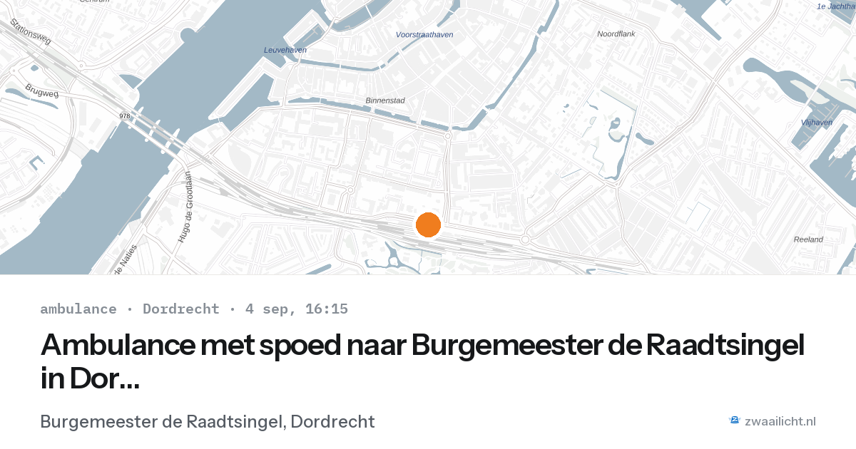 Ambulance met spoed naar Burgemeester de Raadtsingel in Dordrecht — 4 sep 2026