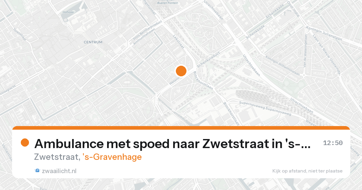 Ambulance met spoed naar Zwetstraat in 's-Gravenhage — 22 aug 2026