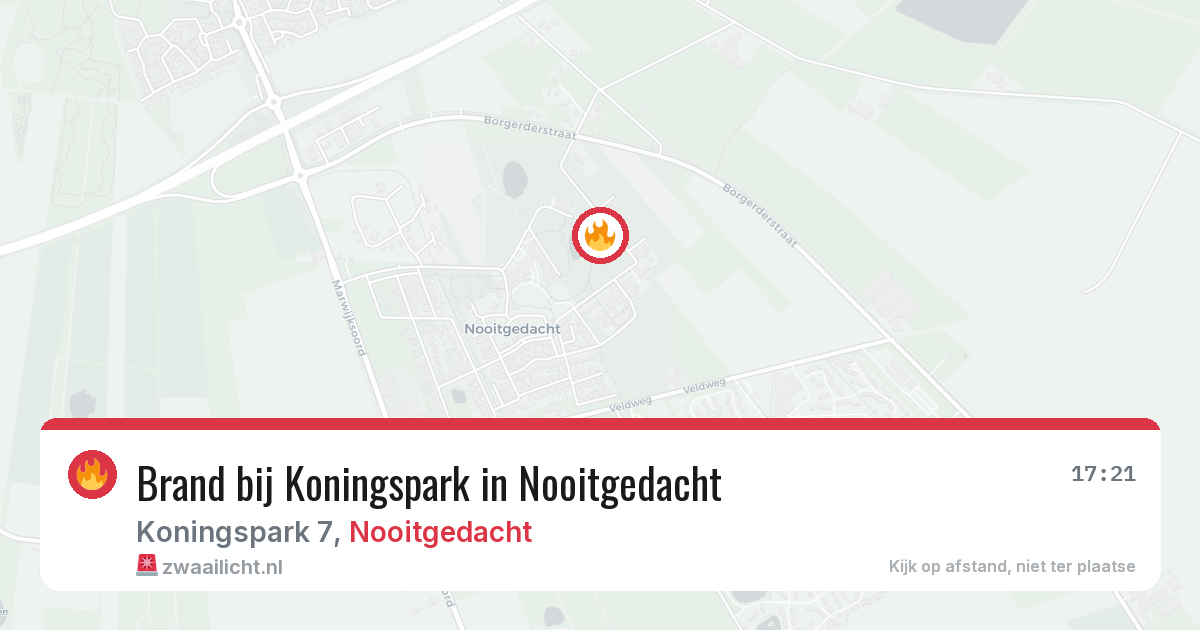 Brand bij Koningspark in Nooitgedacht — 12 jul 2026