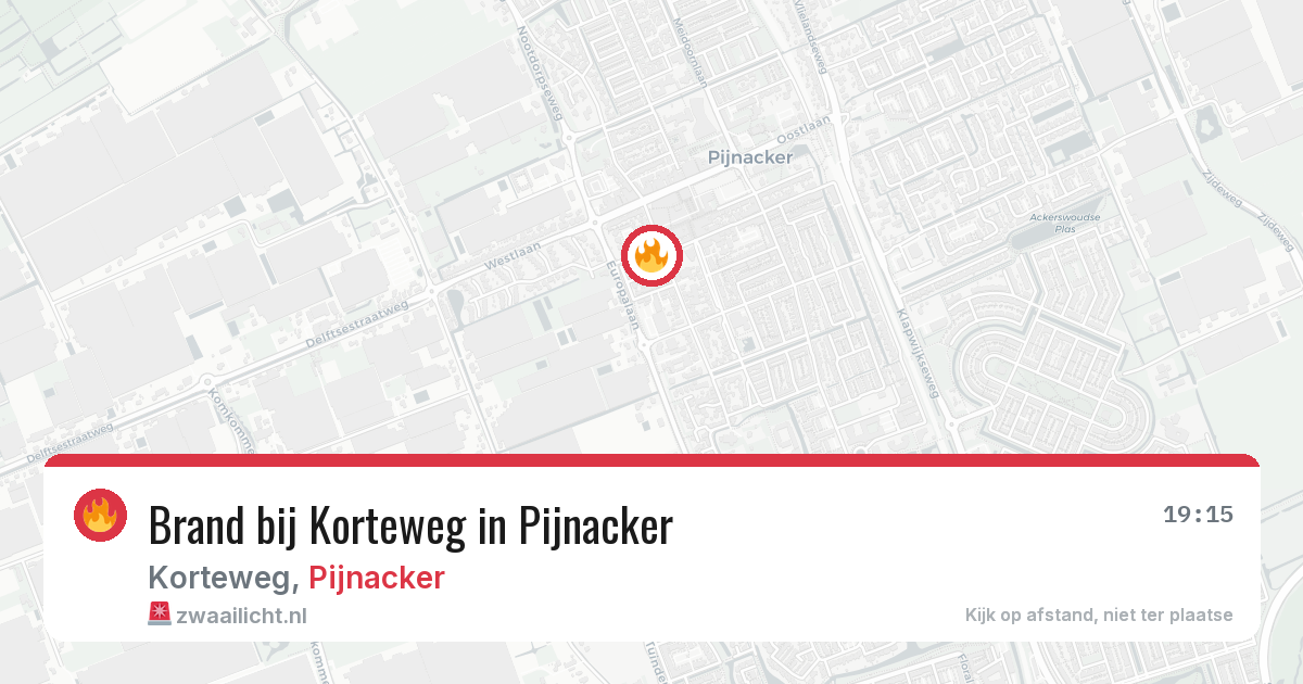 Brand bij Korteweg in Pijnacker — 5 aug 2026