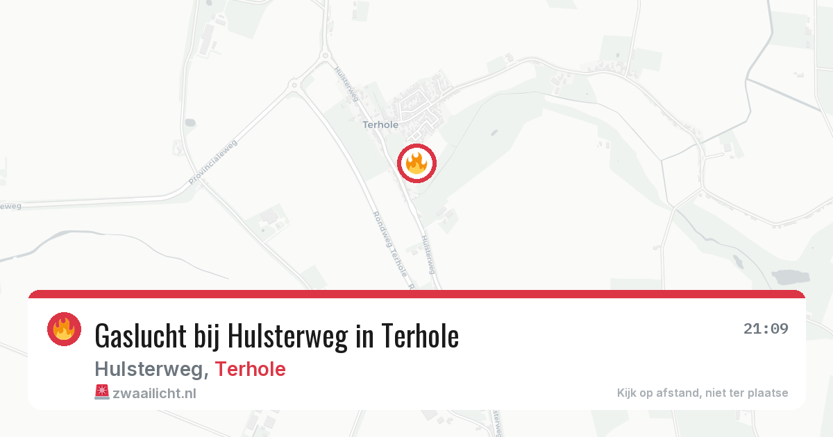 Gaslucht bij Hulsterweg in Terhole — 28 jul 2026
