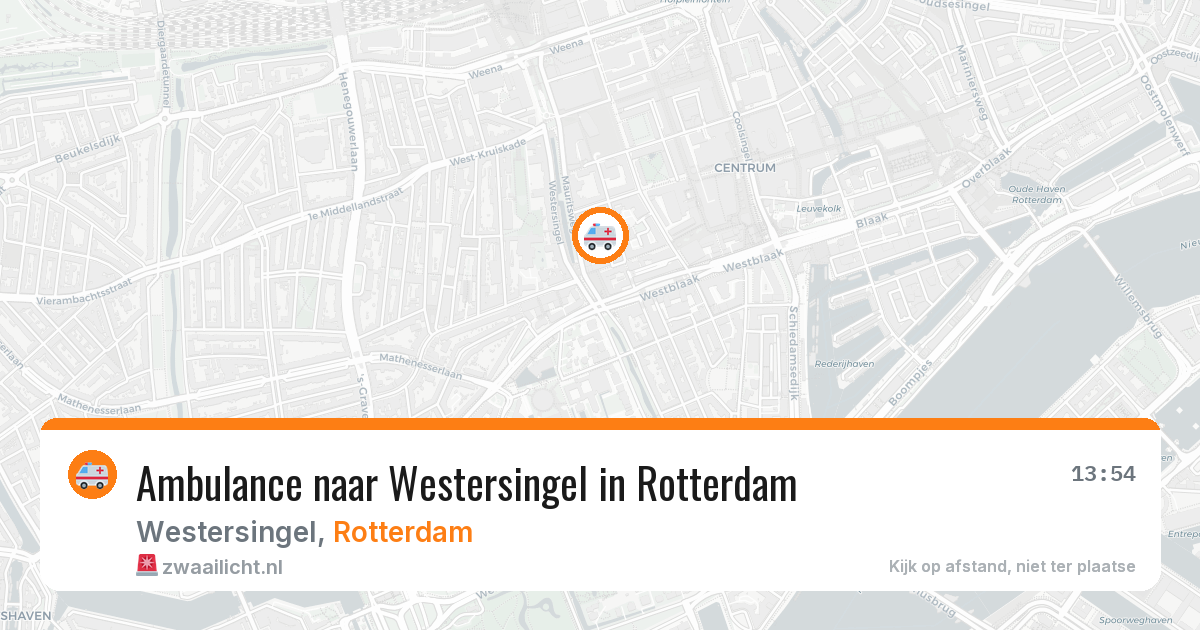 Ambulance naar Westersingel in Rotterdam — 13 aug 2026