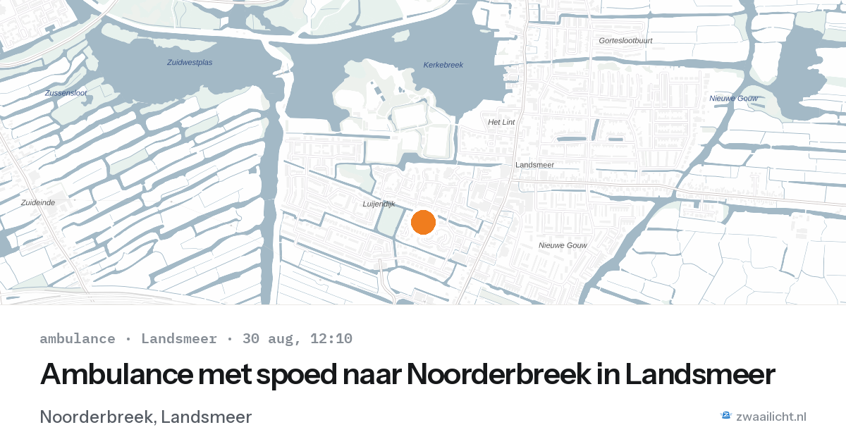 Ambulance met spoed naar Noorderbreek in Landsmeer — 30 aug 2026