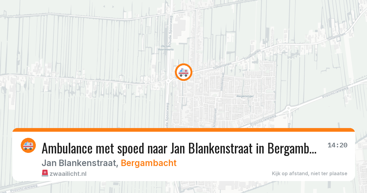 Ambulance met spoed naar Jan Blankenstraat in Bergambacht — 14 aug 2026