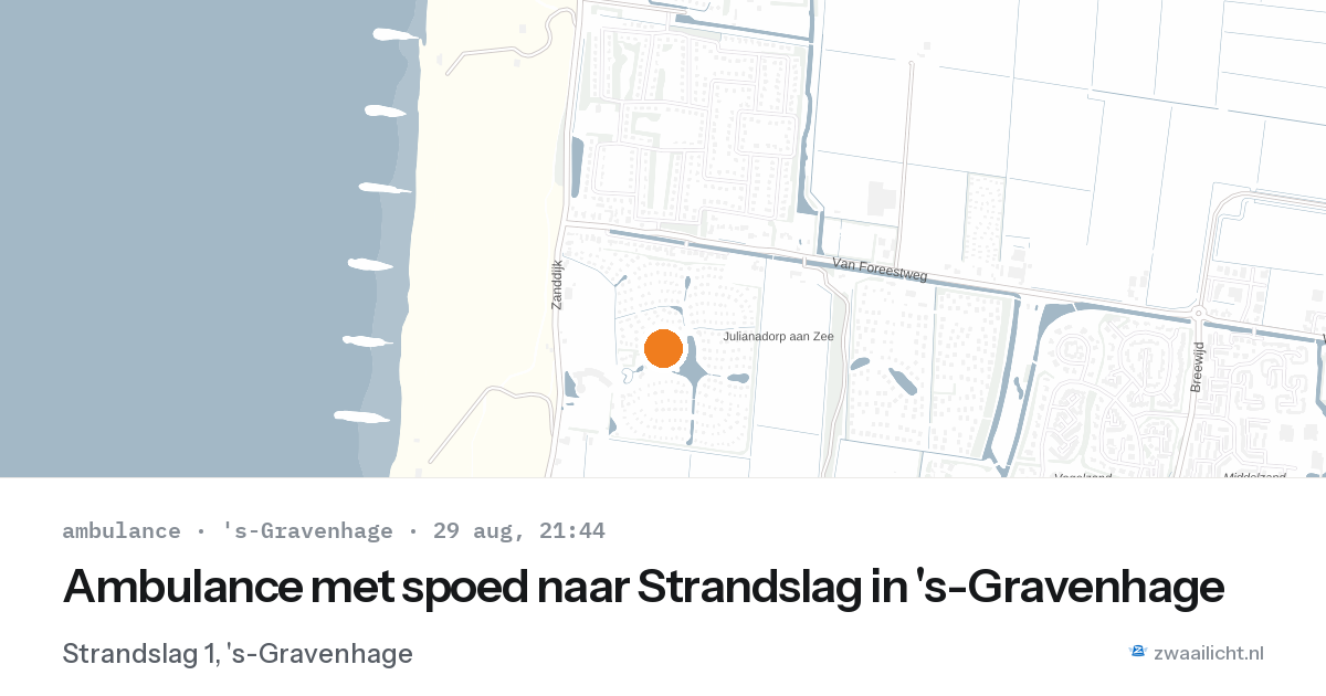 Ambulance met spoed naar Strandslag in 's-Gravenhage — 29 aug 2026