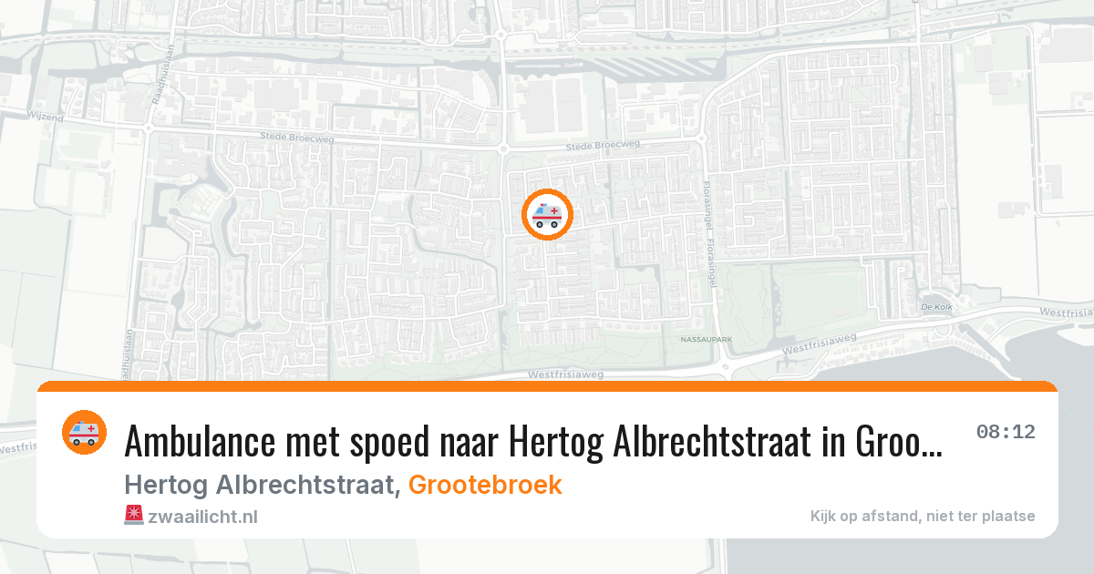 Ambulance met spoed naar Hertog Albrechtstraat in Grootebroek — 24 jun 2026