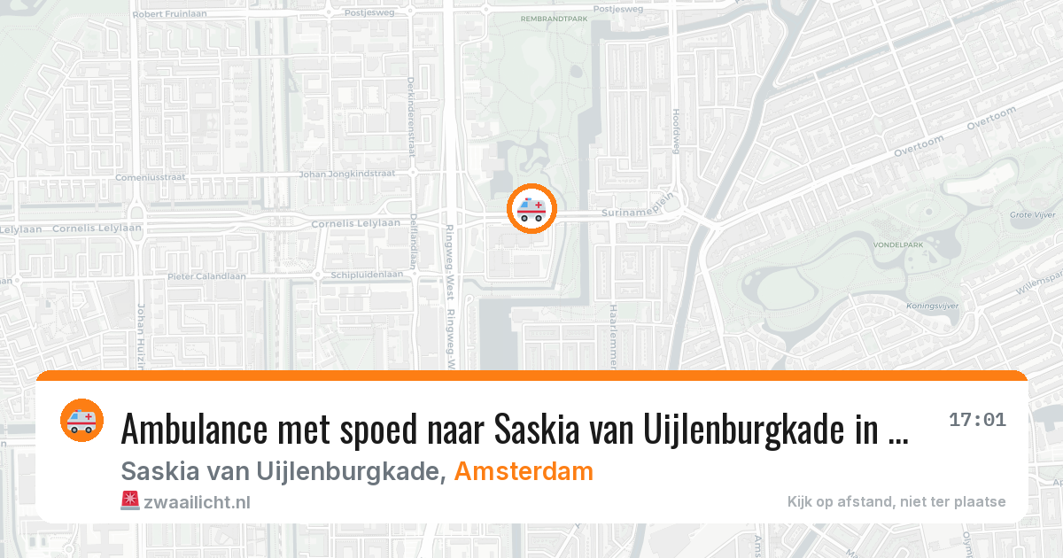 Ambulance met spoed naar Saskia van Uijlenburgkade in Amsterdam — 13 aug 2026