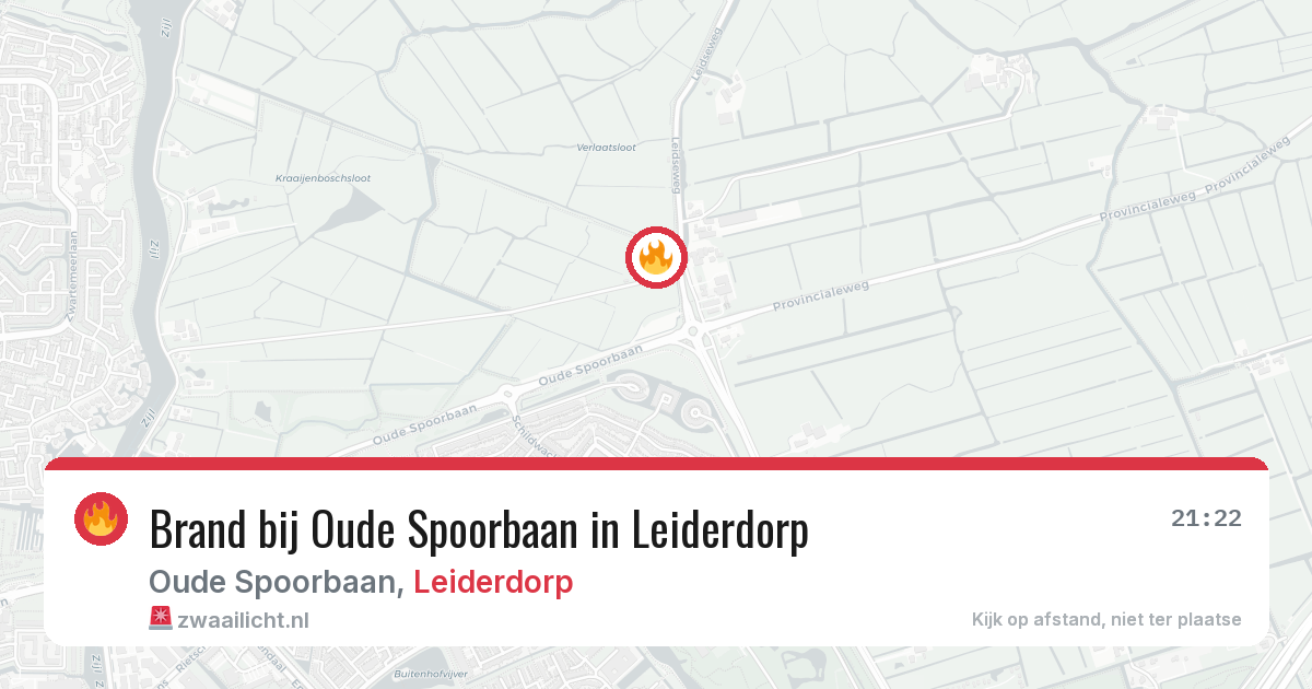 Brand bij Oude Spoorbaan in Leiderdorp — 10 jul 2026