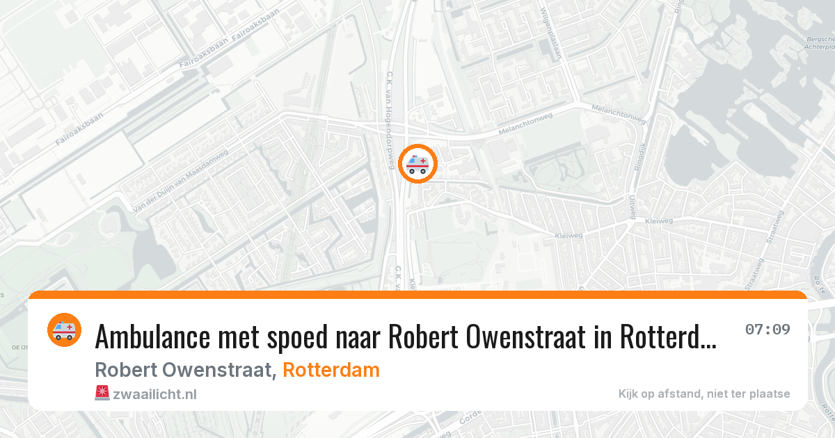 Ambulance met spoed naar Robert Owenstraat in Rotterdam — 22 mei 2026