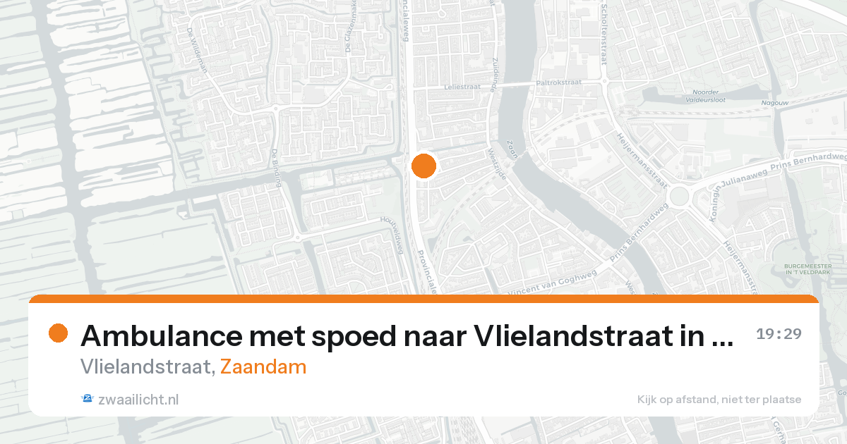 Ambulance met spoed naar Vlielandstraat in Zaandam — 23 jul 2026