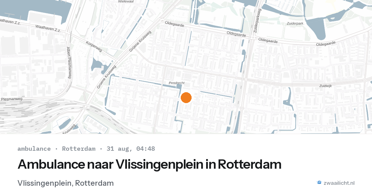 Ambulance naar Vlissingenplein in Rotterdam — 31 aug 2026