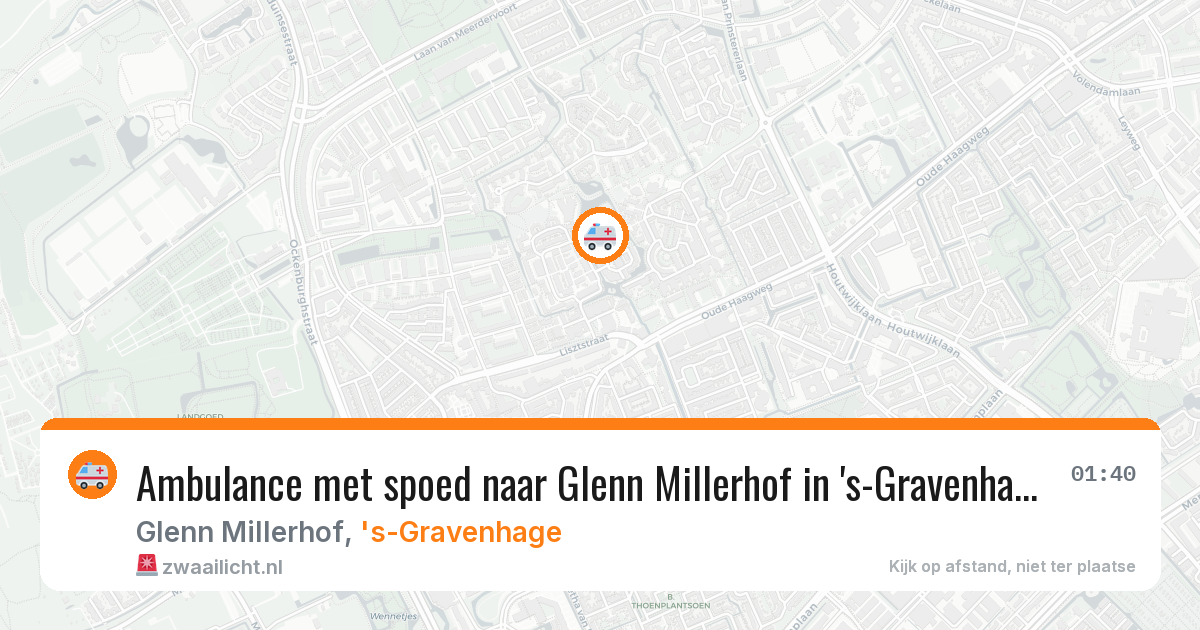 Ambulance met spoed naar Glenn Millerhof in 's-Gravenhage — 4 mei 2026