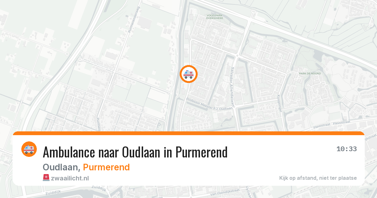 Ambulance naar Oudlaan in Purmerend — 9 aug 2026