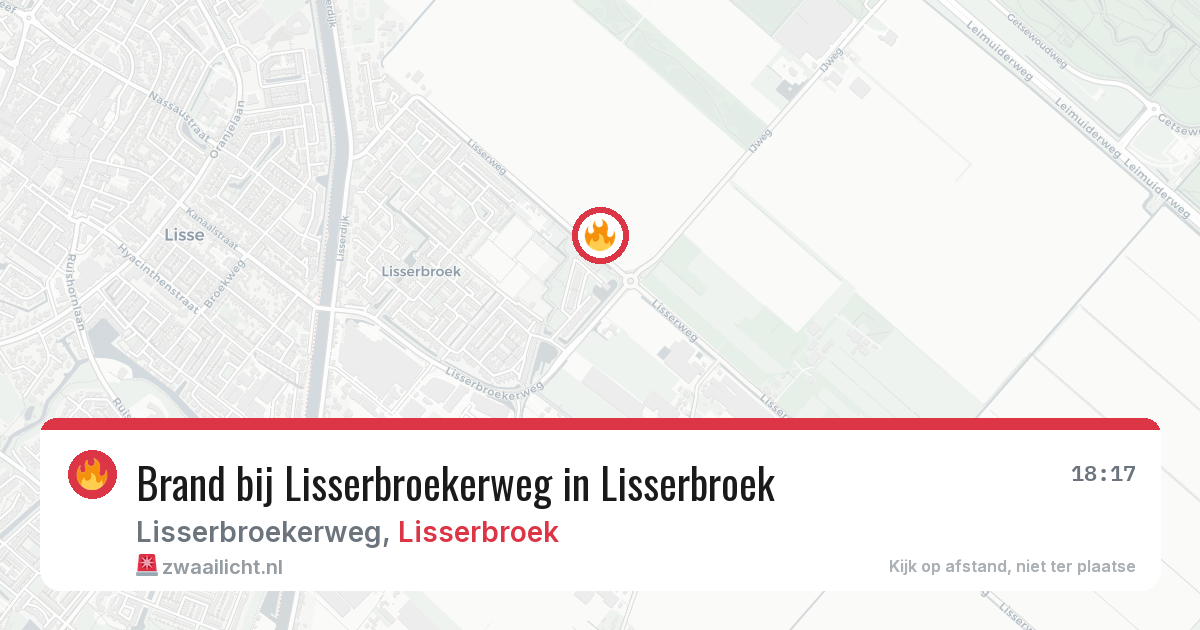 Brand bij Lisserbroekerweg in Lisserbroek — 16 feb 2026