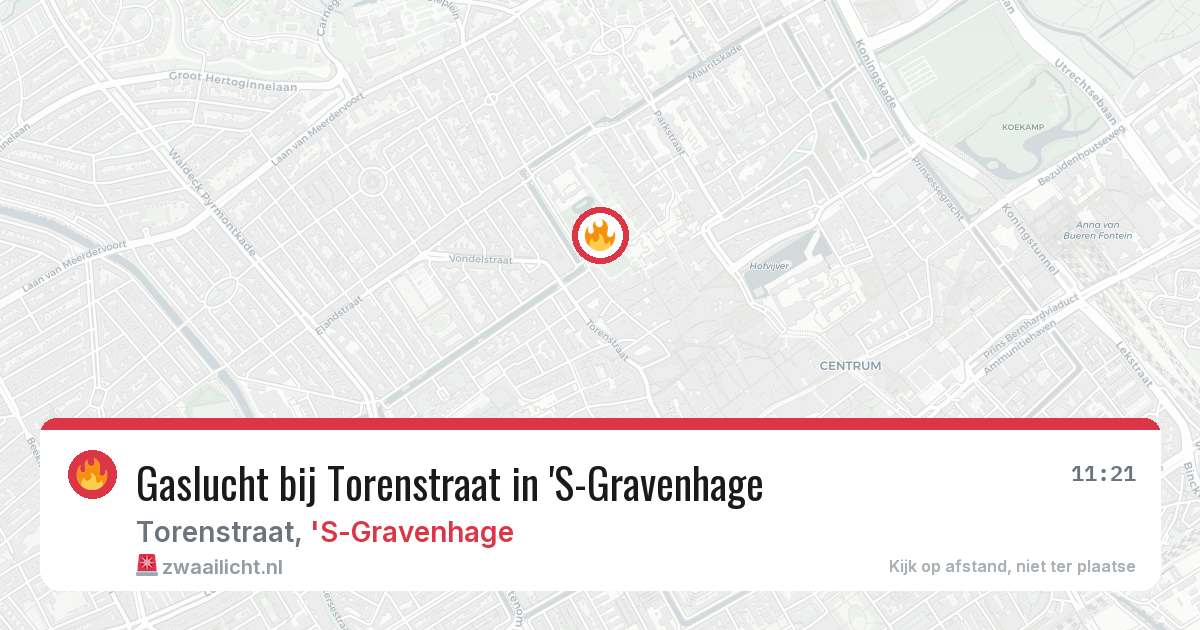Gaslucht bij Torenstraat in 'S-Gravenhage — 2 jul 2026