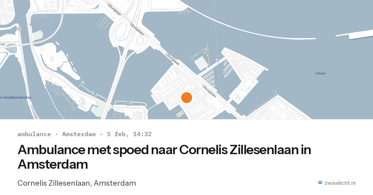Ambulance met spoed naar Cornelis Zillesenlaan in Amsterdam — 5 feb 2026