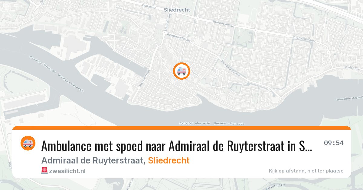 Ambulance met spoed naar Admiraal de Ruyterstraat in Sliedrecht — 21 apr 2026