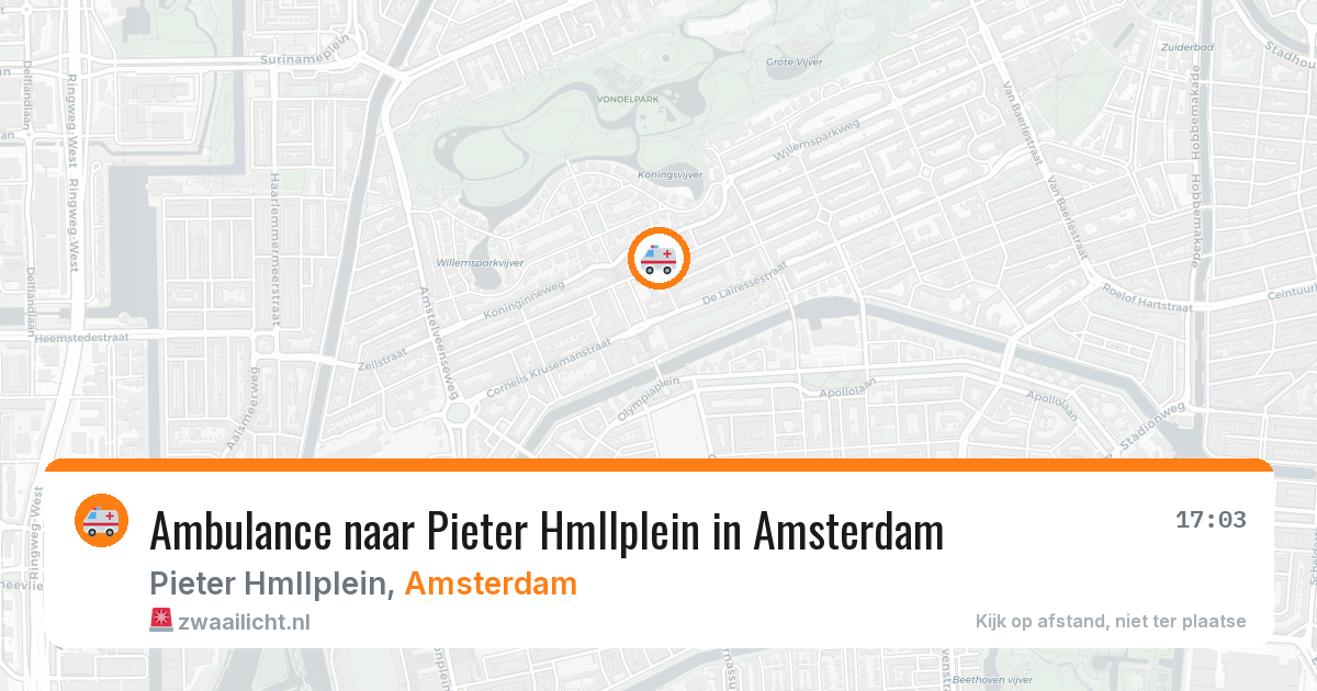 Ambulance naar Pieter Hmllplein in Amsterdam — 8 apr 2026