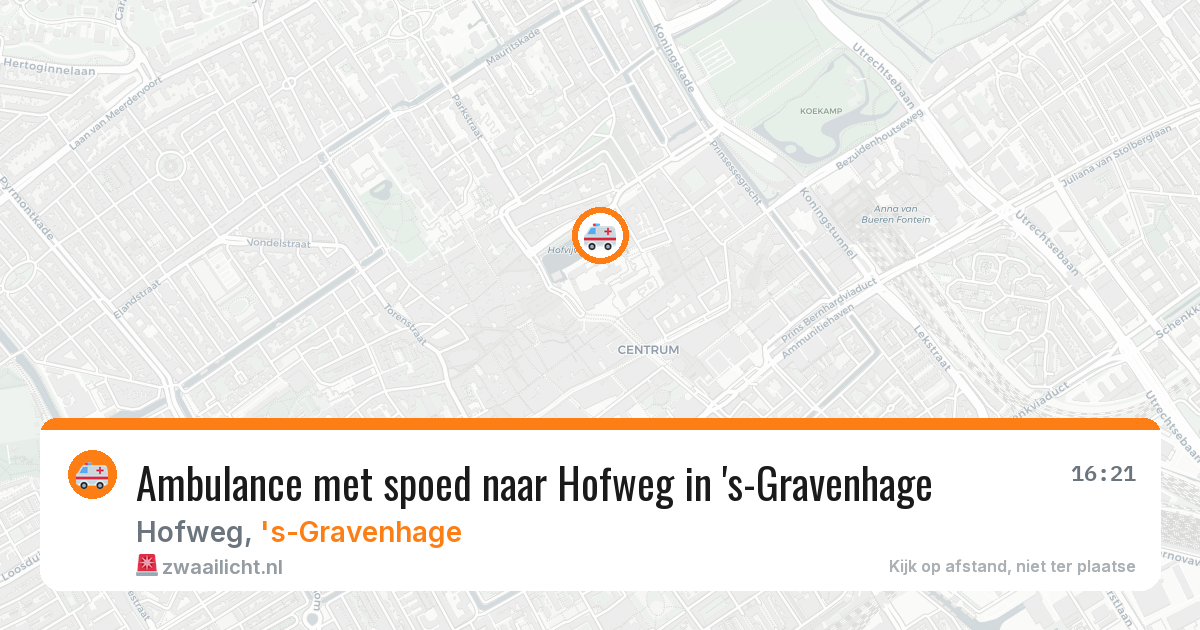 Ambulance met spoed naar Hofweg in 's-Gravenhage — 5 aug 2026