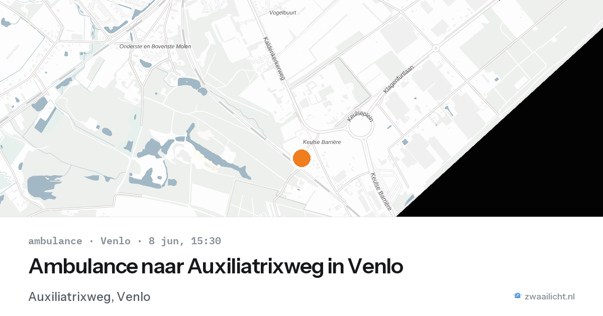 Ambulance naar Auxiliatrixweg in Venlo — 8 jun 2026