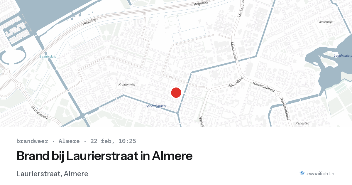Brand bij Laurierstraat in Almere — 22 feb 2026