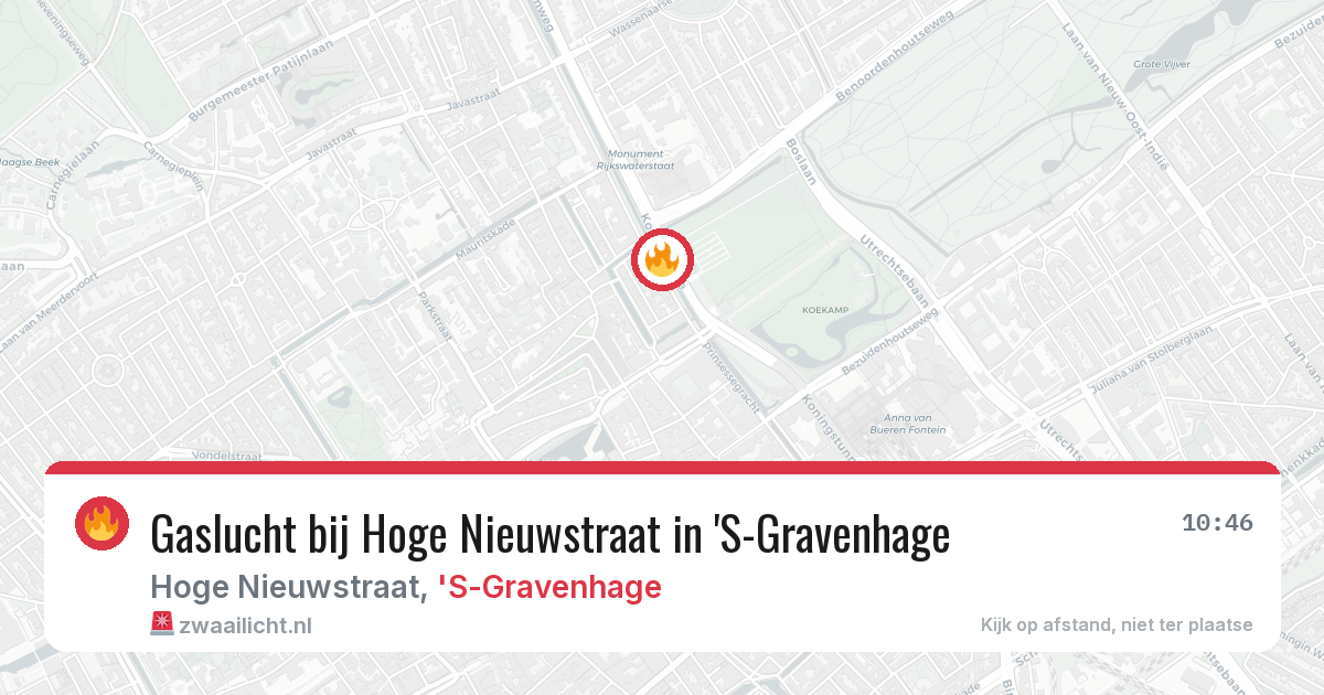 Gaslucht bij Hoge Nieuwstraat in 'S-Gravenhage — 24 mrt 2026