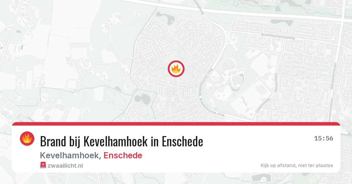 Brand bij Kevelhamhoek in Enschede — 11 jun 2026