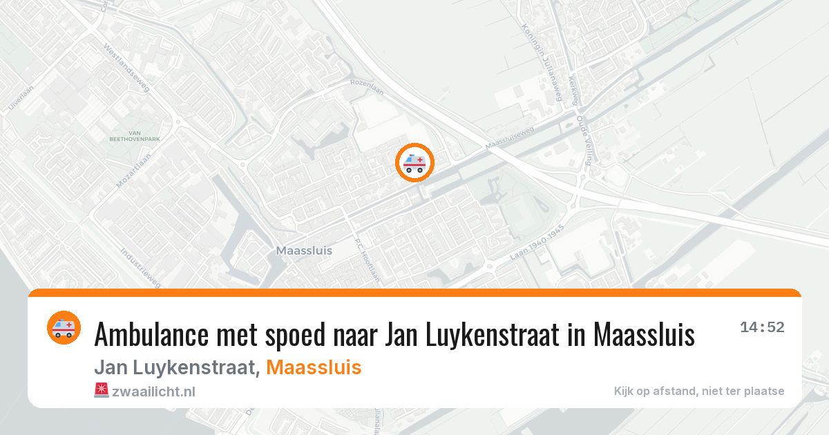 Ambulance met spoed naar Jan Luykenstraat in Maassluis — 25 jul 2026