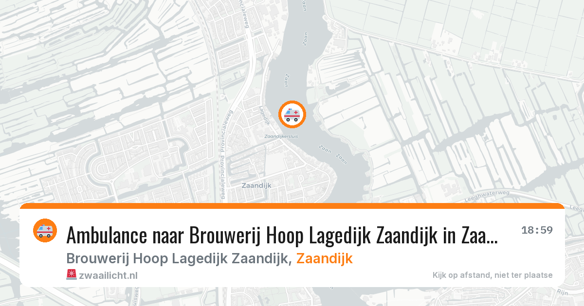Ambulance naar Brouwerij Hoop Lagedijk Zaandijk in Zaandijk — 11 jul 2026