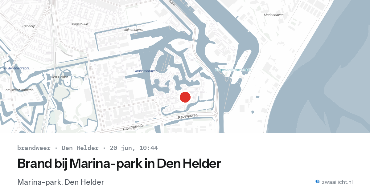 Brand bij Marina-park in Den Helder — 20 jun 2026