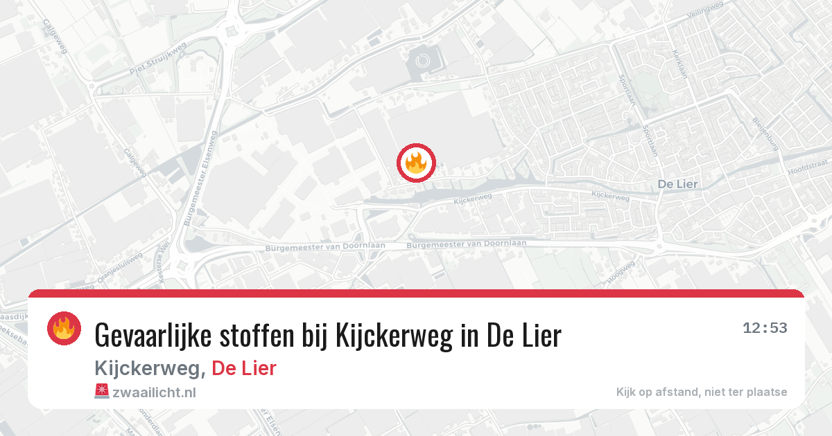 Gevaarlijke stoffen bij Kijckerweg in De Lier — 29 jan 2026