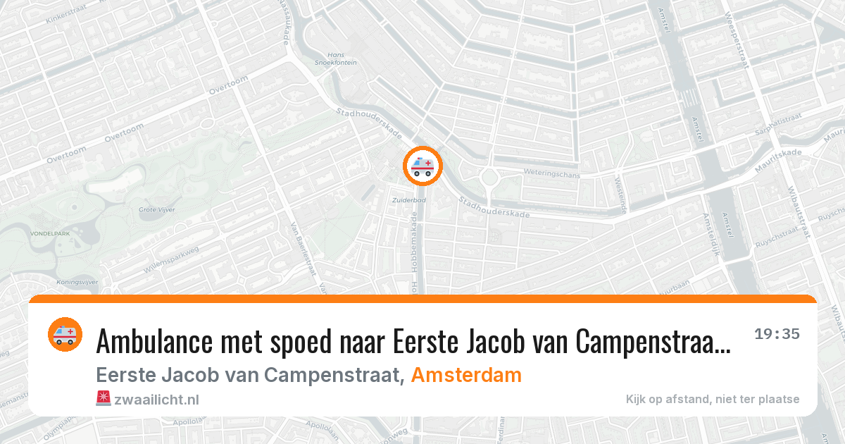 Ambulance met spoed naar Eerste Jacob van Campenstraat in Amsterdam — 27 mei 2026