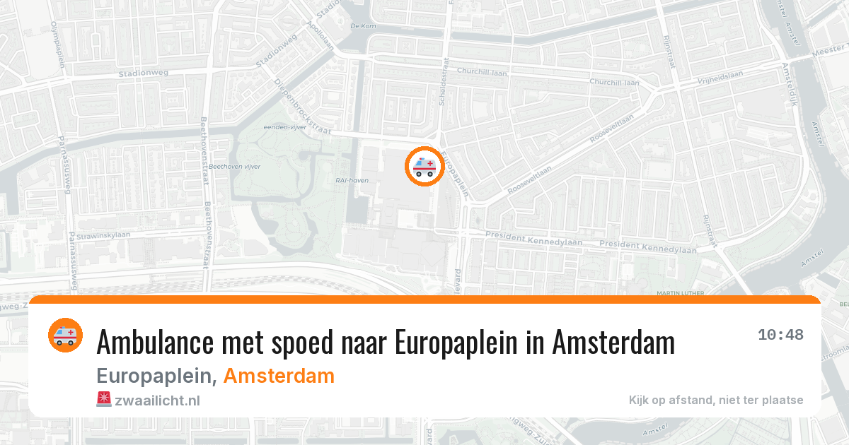 Ambulance met spoed naar Europaplein in Amsterdam — 10 jun 2026