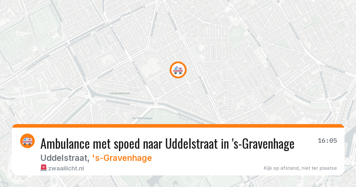 Ambulance met spoed naar Uddelstraat in 's-Gravenhage — 1 aug 2026