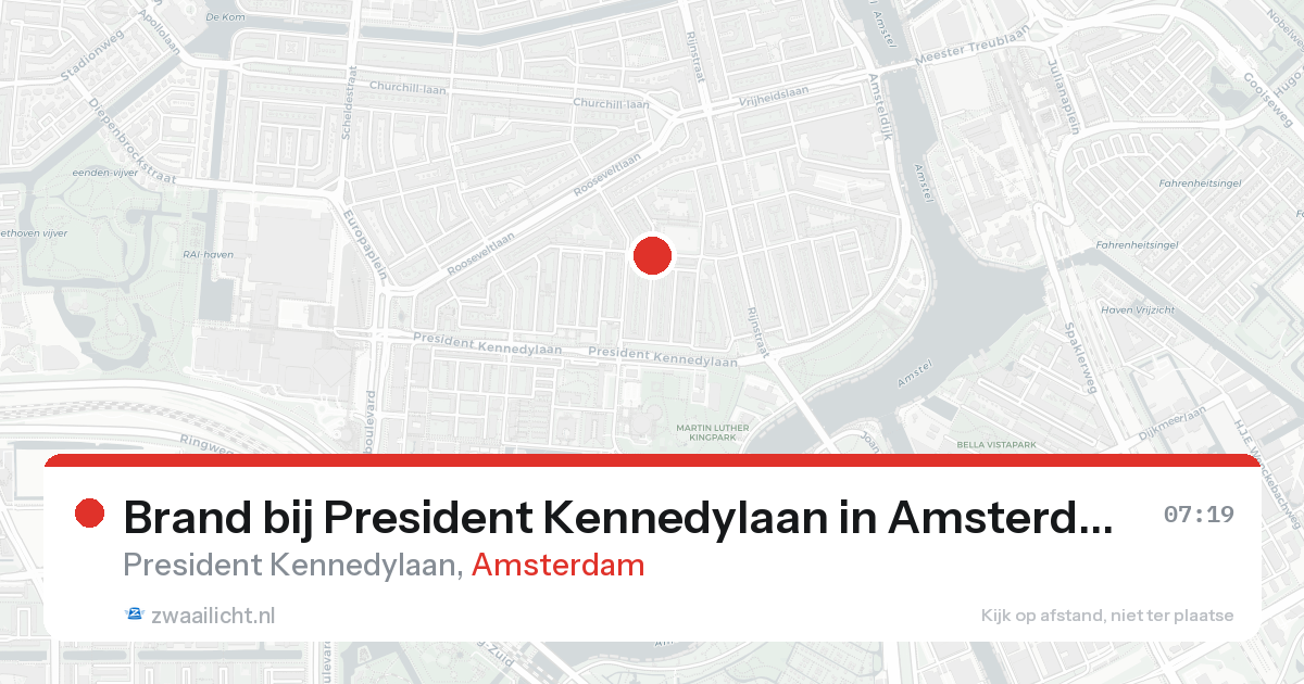 Brand bij President Kennedylaan in Amsterdam — 21 aug 2026