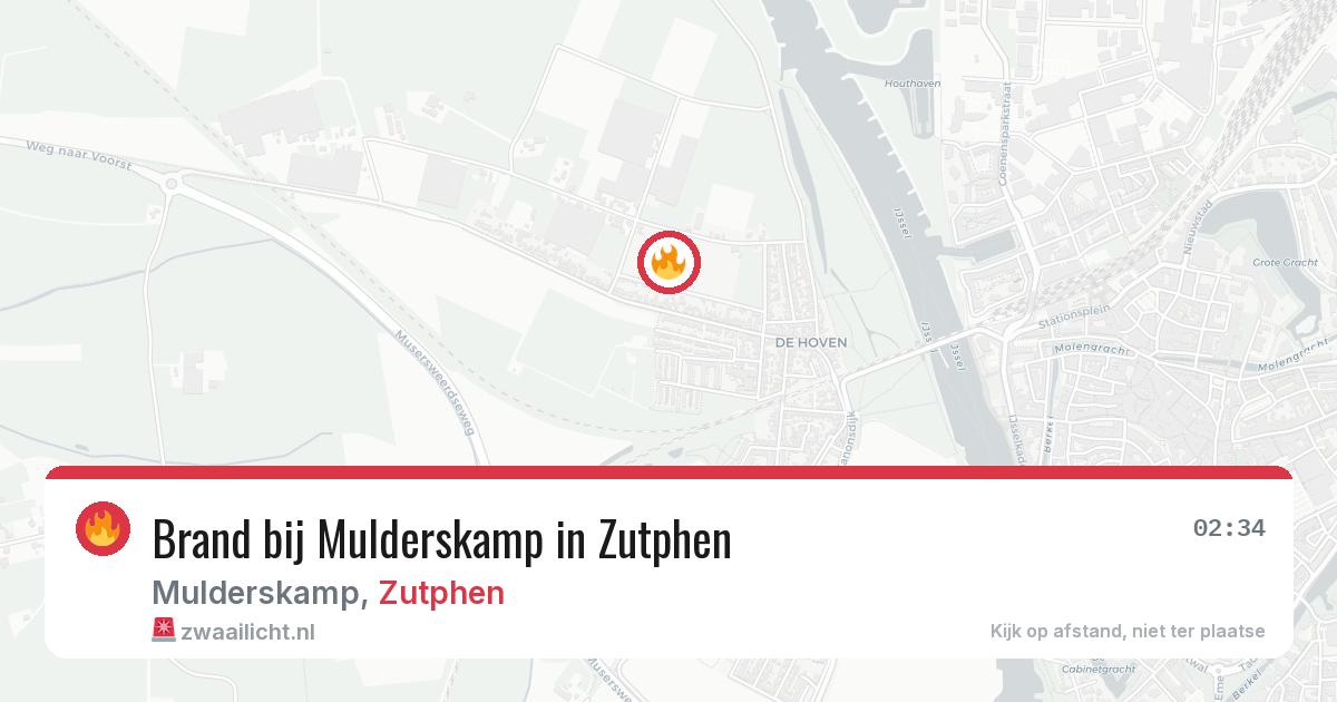 Brand bij Mulderskamp in Zutphen — 19 jul 2026