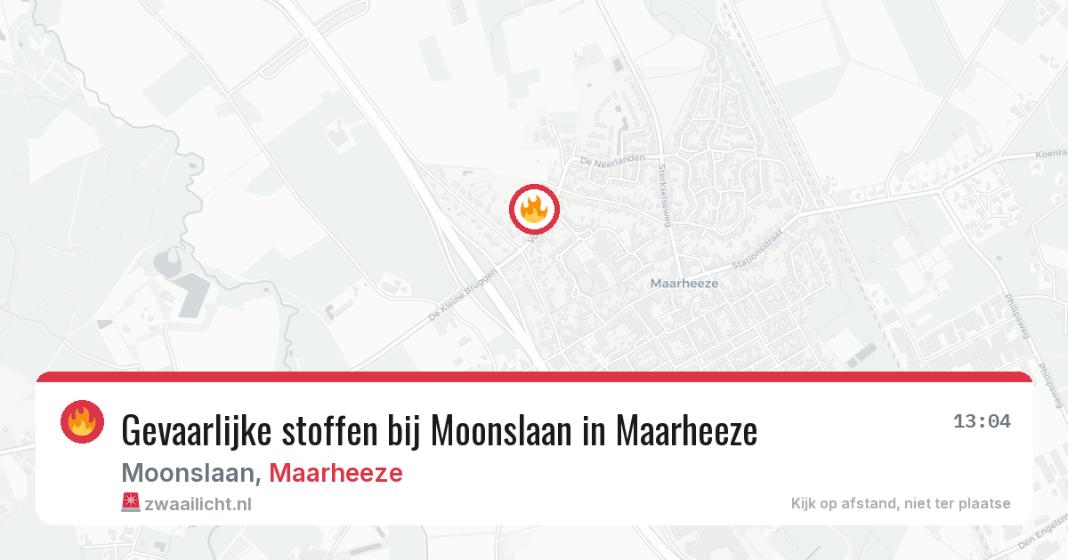 Gevaarlijke stoffen bij Moonslaan in Maarheeze — 21 jul 2026