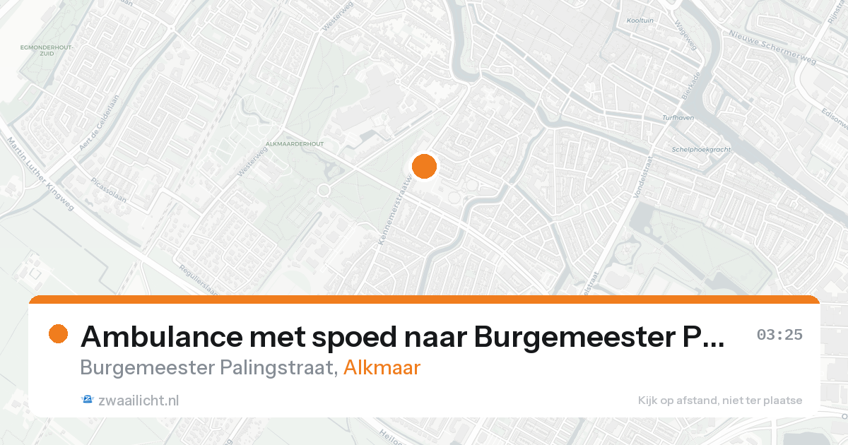 Ambulance met spoed naar Burgemeester Palingstraat in Alkmaar — 26 aug 2026