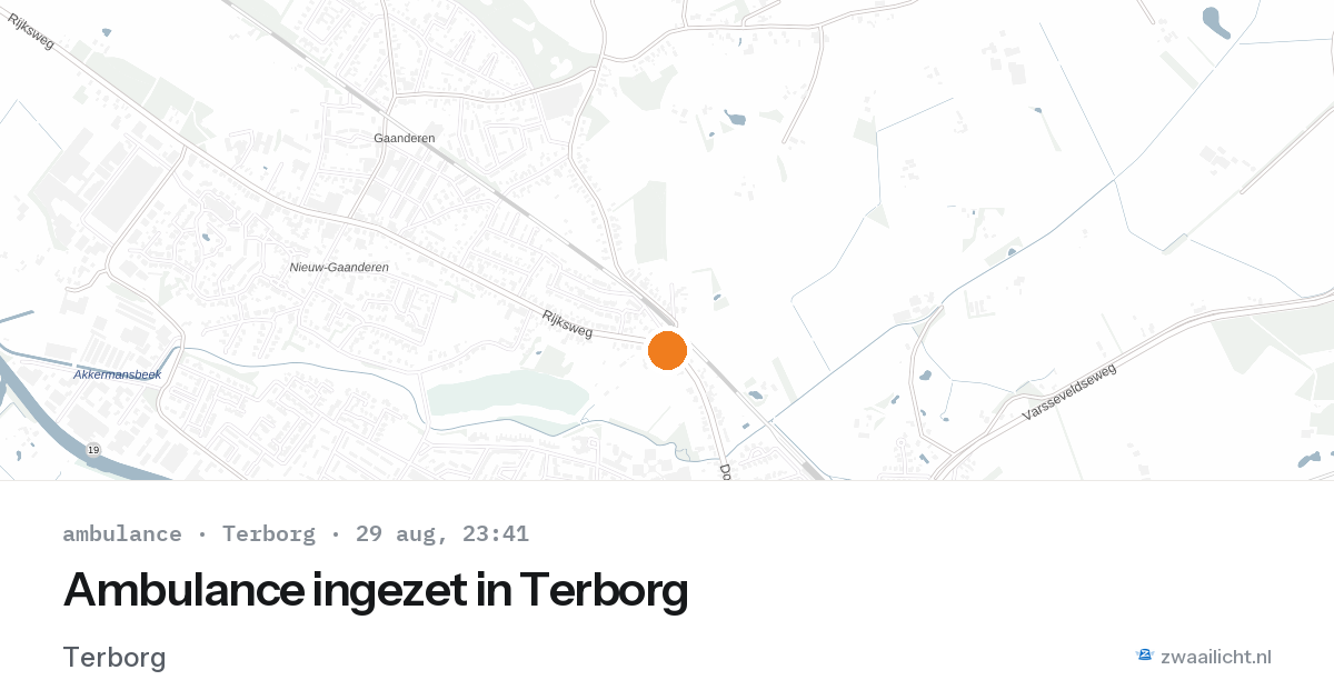 Ambulance ingezet in Terborg — 29 aug 2026