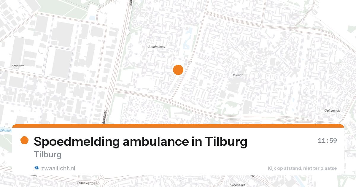 Spoedmelding ambulance in Tilburg — 28 aug 2026