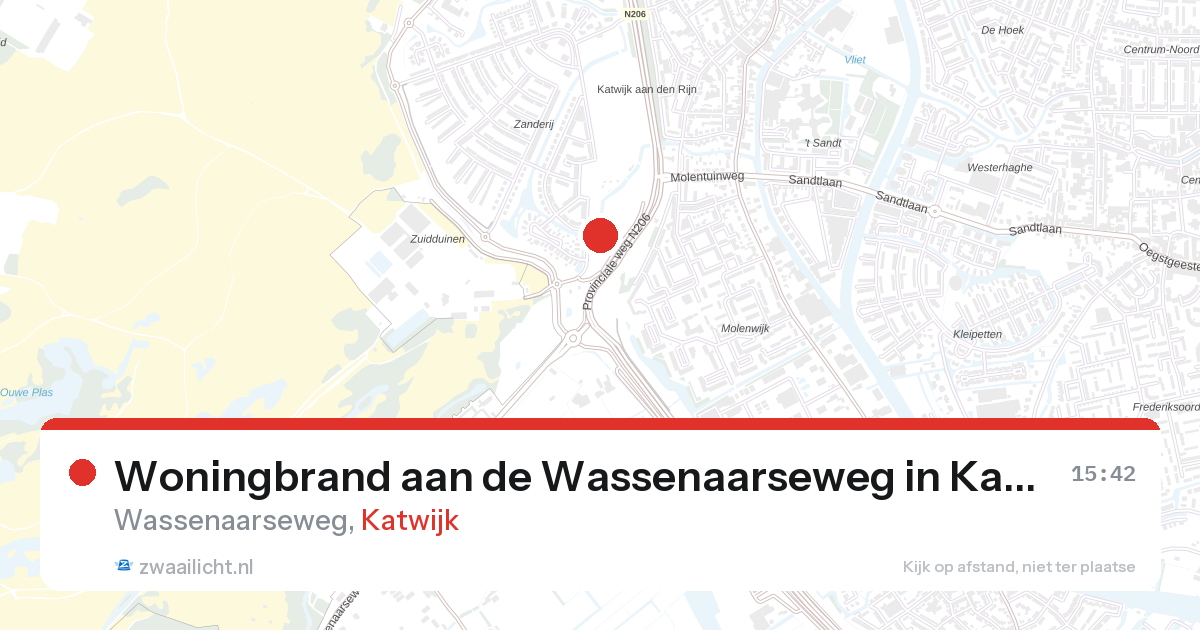 Woningbrand aan de Wassenaarseweg in Katwijk — 18 apr 2026